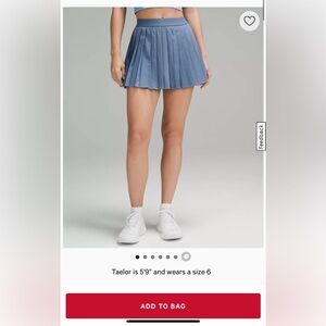 Women Lululemon High-Rise Pleated Tennis Skirt Oasis Blue  Size 14